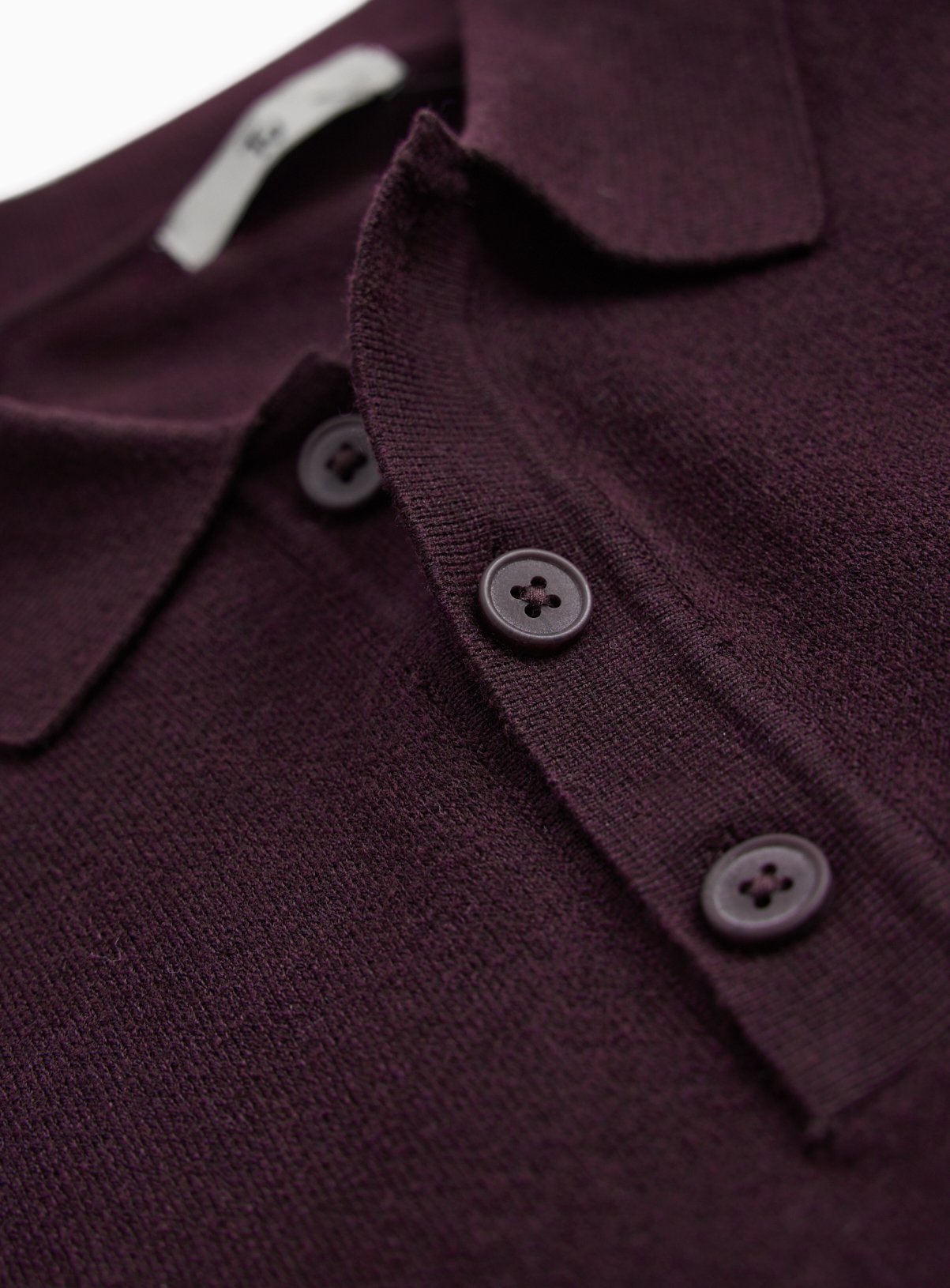 Dark Red Long Sleeve Ribbed Polo Shirt XXXL - Image 4 thumbnail